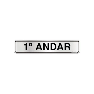 Placa andares em alumínio 25 x 5cm