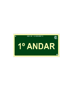 Placa fotoluminescente andares de PVC 20 x 10cm