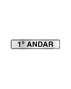 Placa andares em alumínio 25 x 5cm