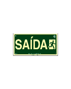 Placa fotoluminescente rota de fuga saída de PVC