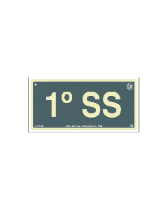 Placa fotoluminescente subsolos de PVC 20 x 10cm - 1º subsolo